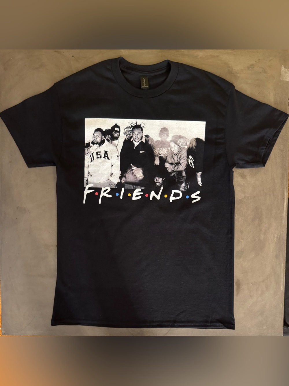 Wu Tang Friends Graphic Black Short Sleeve Tee